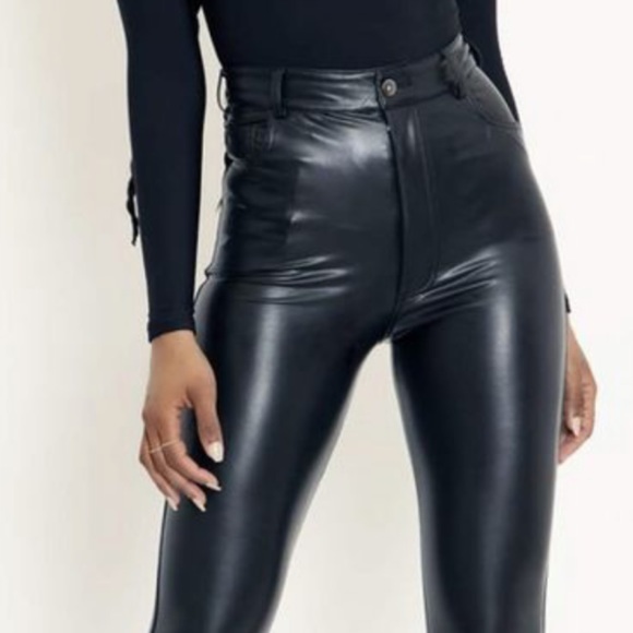 Blackmilk Pants - Blackmilk Black High-Waisted Leather Pants